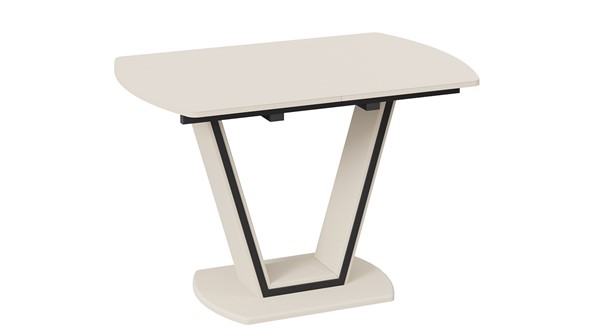 Обеденный раздвижной стол Дели Тип 2 (Бежевый софт, Стекло матовое бежевое) в Артеме - изображение