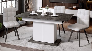 Кухонный раздвижной стол Детройт тип 1 (Белый/Ателье темный) в Артеме - предосмотр 6