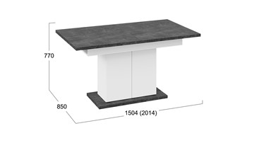 Кухонный раздвижной стол Детройт тип 1 (Белый/Ателье темный) во Владивостоке - предосмотр 7