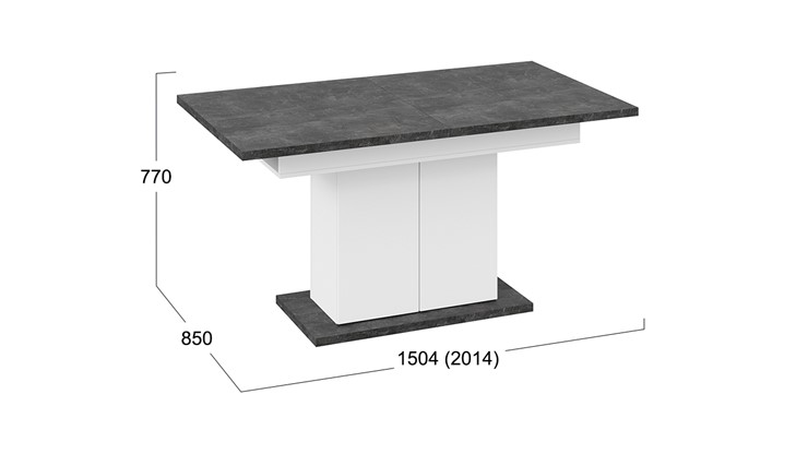 Кухонный раздвижной стол Детройт тип 1 (Белый/Ателье темный) в Артеме - изображение 7