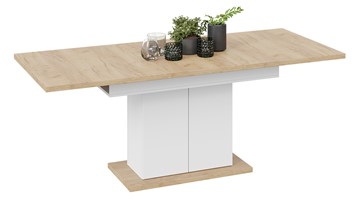 Кухонный раздвижной стол Детройт тип 1 (Белый/Дуб Крафт золотой) в Артеме - предосмотр 1