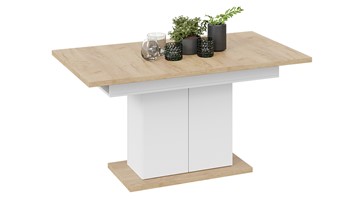 Кухонный раздвижной стол Детройт тип 1 (Белый/Дуб Крафт золотой) в Артеме - предосмотр