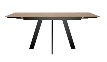 Кухонный стол раздвижной DikLine DM120 Дуб галифакс / опоры черные в Артеме - предосмотр 1