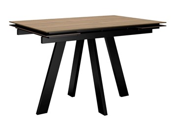 Кухонный стол раздвижной DikLine DM120 Дуб галифакс / опоры черные в Уссурийске - предосмотр