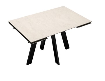 Кухонный раздвижной стол DikLine DM120 Хромикс белый / опоры черные во Владивостоке - предосмотр 3