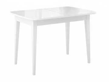 Раздвижной стол Dikline M110 Белый/стекло белое глянец/ножки MM белые в Артеме - предосмотр