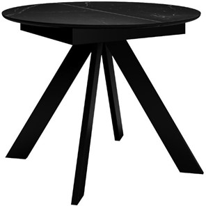 Кухонный стол раздвижной DikLine SKC100 D1000 Керамика Черный мрамор / опоры черные в Артеме