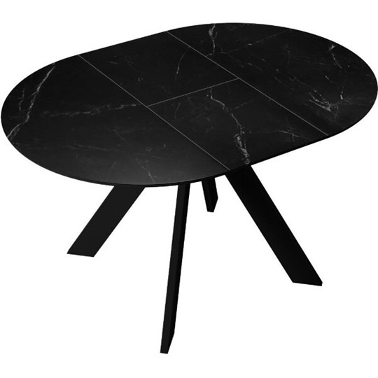 Кухонный стол раздвижной DikLine SKC100 D1000 Керамика Черный мрамор / опоры черные во Владивостоке - изображение 6