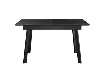 Обеденный раздвижной стол DikLine SKH125 Керамика Черный мрамор/подстолье черное/опоры черные (2 уп.) в Уссурийске