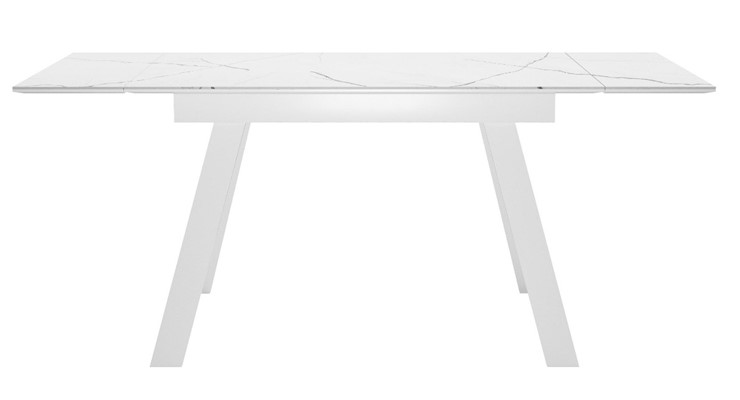 Кухонный стол раскладной DikLine SKM140 Керамика Белый мрамор/подстолье белое/опоры белые (2 уп.) во Владивостоке - изображение 2