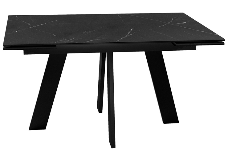 Стол раздвижной DikLine SKM140 Керамика Черный мрамор/подстолье черное/опоры черные (2 уп.) в Находке - изображение 2