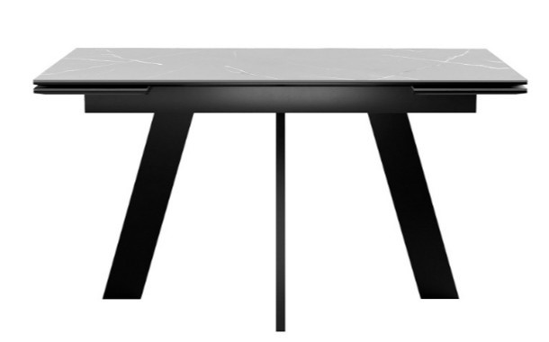 Стол раздвижной DikLine SKM140 Керамика серый мрамор/подстолье черное/опоры черные (2 уп.) в Артеме - изображение 3
