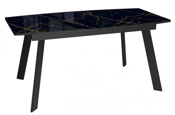 Раздвижной стол Dikline XLS160 мрамор черный глянец/ножки черные в Артеме