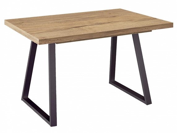Кухонный стол раскладной Dikline ZB120 Дуб Галифакс натуральный/ножки черные в Артеме - изображение