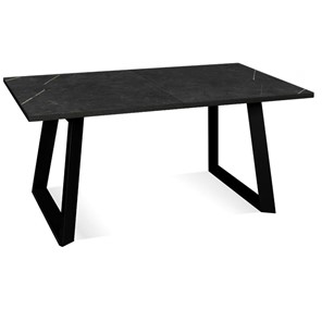 Кухонный стол раздвижной Dikline ZLS140 Мрамор черный/ножки черные в Уссурийске
