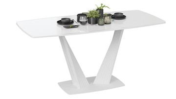 Кухонный стол раздвижной Фабио тип 1 (Белый матовый, Стекло глянцевое белое) в Артеме - предосмотр 1