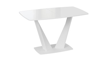 Кухонный стол раздвижной Фабио тип 1 (Белый матовый, Стекло глянцевое белое) во Владивостоке - предосмотр 2