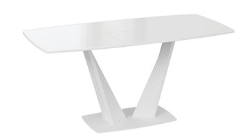 Кухонный стол раздвижной Фабио тип 1 (Белый матовый, Стекло глянцевое белое) в Артеме - предосмотр 3