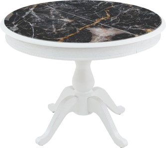 Кухонный стол раздвижной Фабрицио-1 Glass, Круг 1000, фотопечать (Мрамор 10) в Артеме