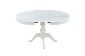 Кухонный стол раскладной Фабрицио-1 Glass, Круг 1000, фотопечать (Мрамор 11) в Артеме - предосмотр 3