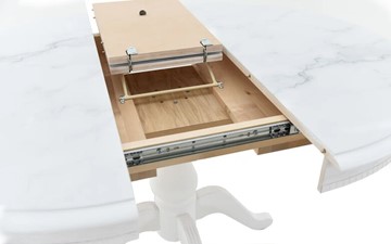 Кухонный стол раскладной Фабрицио-1 Glass, Круг 1000, фотопечать (Мрамор 11) в Уссурийске - предосмотр 4