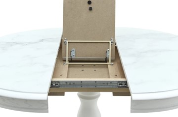 Кухонный стол раскладной Фабрицио-1 Glass, Круг 1000, фотопечать (Мрамор 11) в Артеме - предосмотр 8