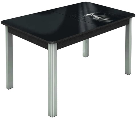 Обеденный раздвижной стол Гамбург исп. 2, ноги метал. крашеные №23 (Exclusive h191/черный) во Владивостоке - изображение