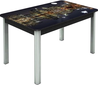 Раздвижной стол Гамбург исп.1 ноги метал. крашеные №23, Фотопечать (Города №8) в Уссурийске