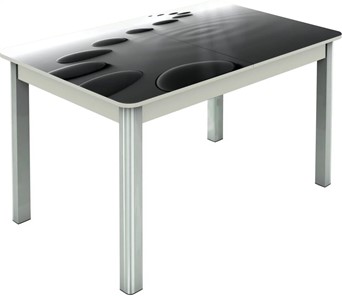 Кухонный стол раскладной Гамбург исп.1 ноги метал. крашеные №23, Фотопечать (Текстура №39) в Артеме