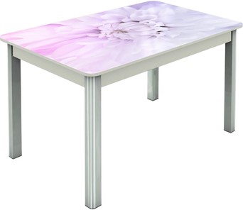 Кухонный стол раздвижной Гамбург исп.2 ноги метал. крашеные №23, Фотопечать (Цветы №54) в Артеме