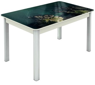 Кухонный стол раскладной Гамбург Мини, ноги метал. крашеные №23 (Exclusive h160/белый) во Владивостоке