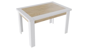 Кухонный раздвижной стол Хьюстон тип 4 (Белый/Дуб Крафт золотой) в Артеме - предосмотр