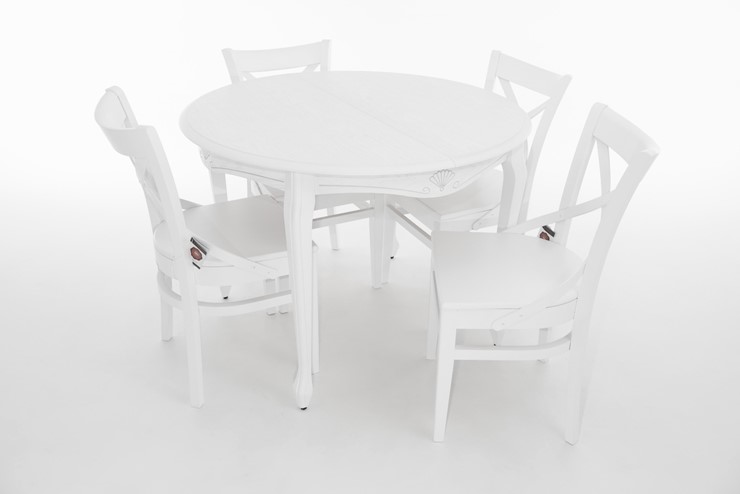 Кухонный раздвижной стол Кабриоль исп. Круг 1050, тон 10 Покраска + патина с прорисовкой (на столешнице) во Владивостоке - изображение 6