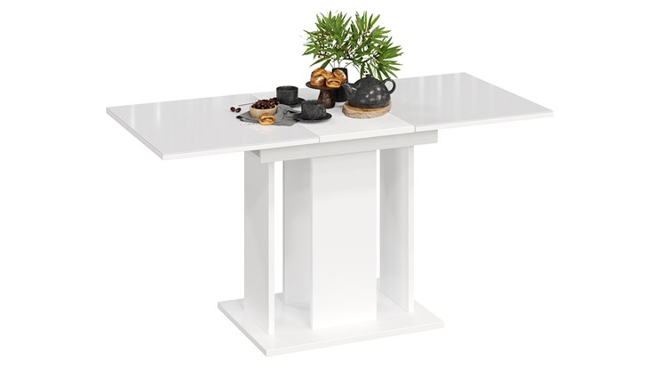 Кухонный раздвижной стол Кёльн тип 1 (Белый, Стекло Белый глянец) в Артеме - изображение 1
