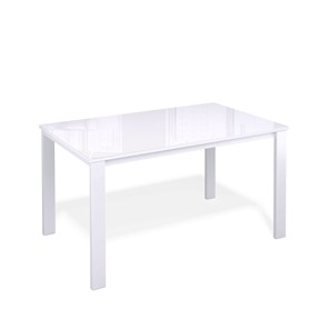 Кухонный стол раздвижной Kenner LL1200 белый/стекло белое глянец в Артеме