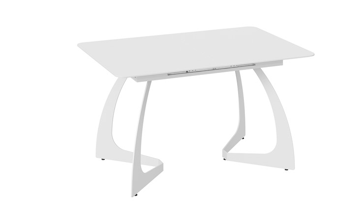 Обеденный раздвижной стол Конкорд Тип 2 (Белый муар/Стекло матовое белое) во Владивостоке - изображение 2
