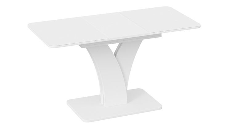 Обеденный раздвижной стол Люксембург тип 2 (Белый/Стекло белое матовое) в Артеме - изображение 1