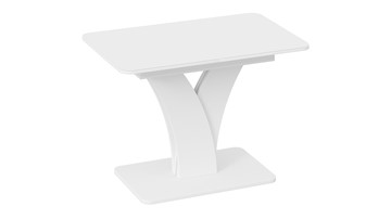 Обеденный раздвижной стол Люксембург тип 2 (Белый/Стекло белое матовое) в Находке