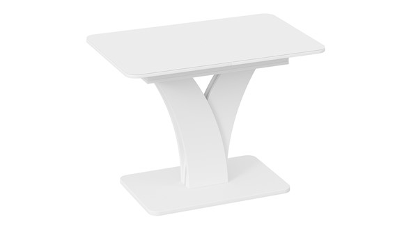 Обеденный раздвижной стол Люксембург тип 2 (Белый/Стекло белое матовое) в Артеме - изображение