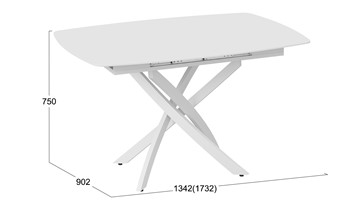 Кухонный стол раскладной Манхеттен Т1 (Белый муар/Стекло матовое белое) во Владивостоке - предосмотр 9