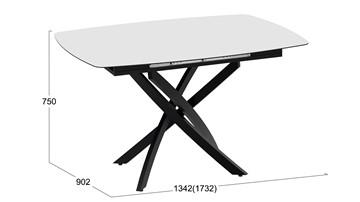 Кухонный раскладной стол Манхеттен Т1 (Черный муар/Стекло матовое белое) в Артеме - предосмотр 8