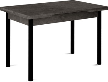 Кухонный раскладной стол Милан-1 EVO, ноги металлические черные, серый камень в Артеме