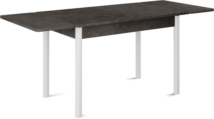 Кухонный стол раскладной Милан-2 EVO, ноги белые, серый камень в Находке - изображение 1