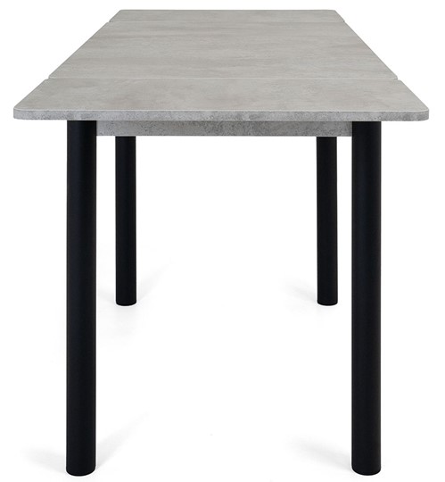 Кухонный стол раздвижной Милан-2 EVO, ноги черные, светлый цемент во Владивостоке - изображение 1
