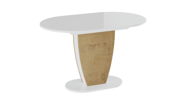 Кухонный раздвижной стол Монреаль тип 1 (Белый глянец/Бунратти) в Находке - изображение