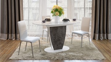 Кухонный стол раздвижной Монреаль тип 1 (Белый глянец/Моод темный) в Артеме - предосмотр 2