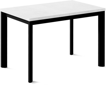 Кухонный раскладной стол Нагано-1L (ноги черные, белый цемент) в Уссурийске
