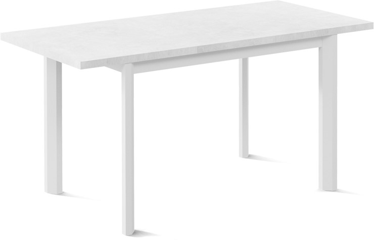 Кухонный раскладной стол Нагано-1L (ноги металлические белые, белый цемент) во Владивостоке - изображение 1