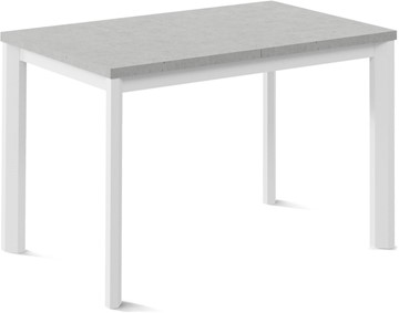 Раздвижной стол Нагано-1L (ноги металлические белые, светлый цемент) в Уссурийске