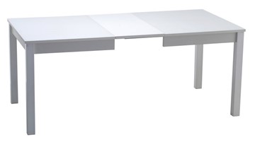 Кухонный раскладной стол Нагано-2 стекло белое opti (хром-лак) в Находке - предосмотр 1